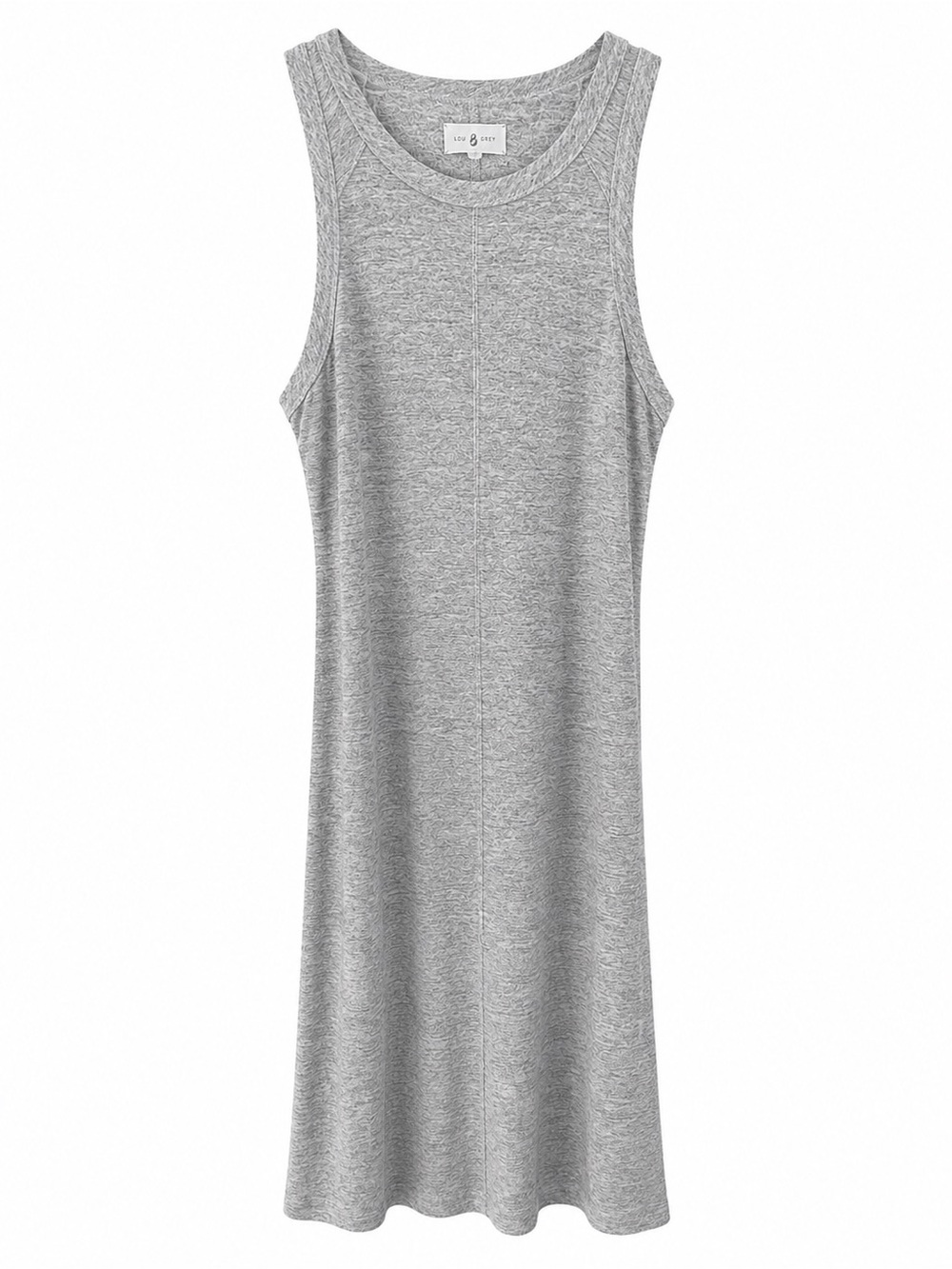Lou & Grey Classic Gray Midi Dress, Racerback Small